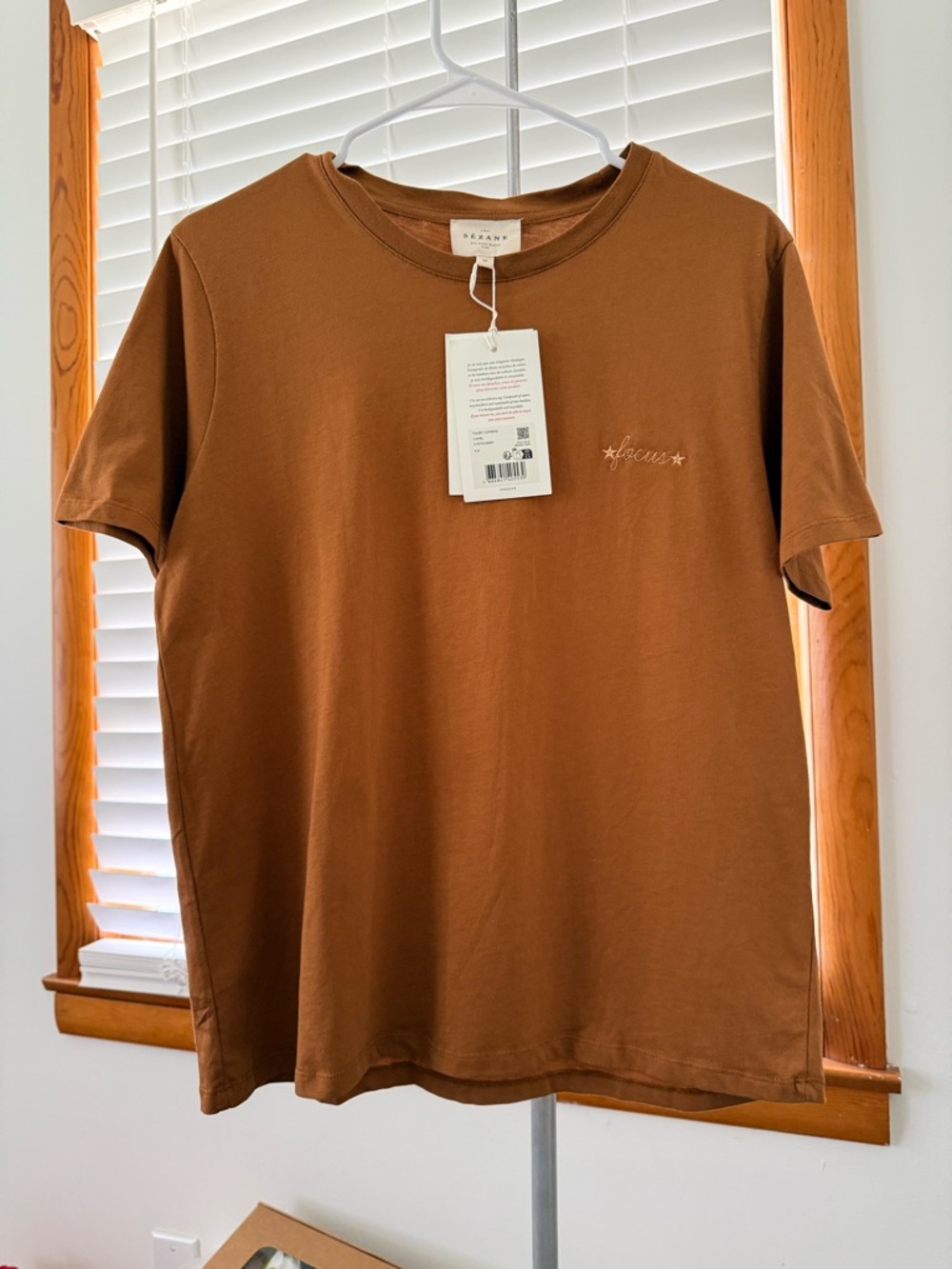 Sezane women Rust Brown Crewneck Tee